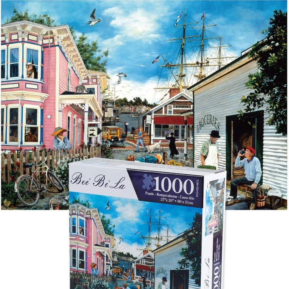 Painting city building Jigsaw Puzzles 1000 Pieces for Adults Large Puzzle